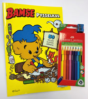 Present: Bamse målarbok + pennor