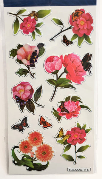 Stickers med blommor (3 olika färger)