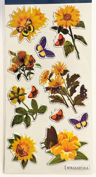 Stickers med blommor (3 olika färger)