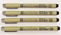 Sakura Micron fineliner (4 olika tjocklekar)
