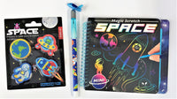 Present: Space scratch book + penna och suddgummin